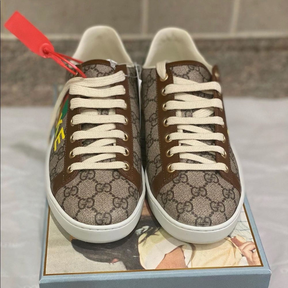 Authentic NWT Gucci “Not Fake” Ace Sneakers 38.5